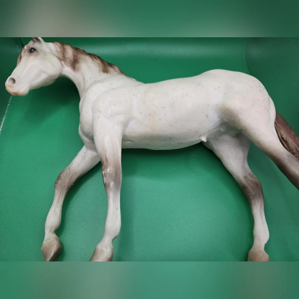 Elegant Cream and Brown Horse Figurine